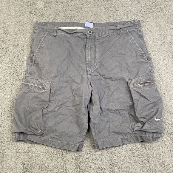 Nike Cargo Shorts Mens 36 Gray Ripstop Utility Outdoor 10 Inseam Skater - Picture 1 of 9